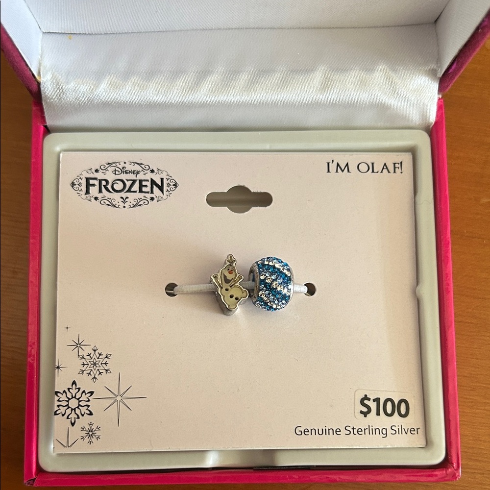 Disney Frozen Olaf Sterling Silver Bracelet Charm